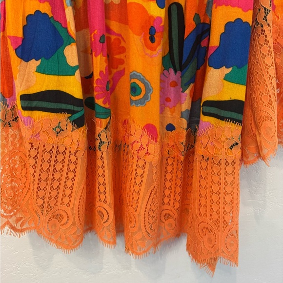 Rain Floral Cold Shoulder Top - Orange - Picture 5 of 14